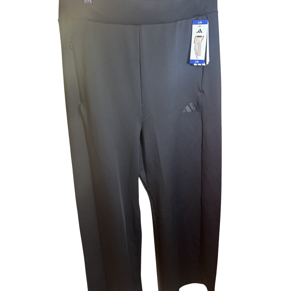 Adidas Women’s Black High Rise Wide-Leg Athletic Pants Large New